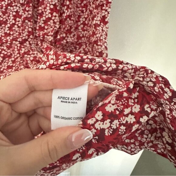 APIECE APART Red Deia Floral Mini Dress size L - Picture 7 of 8